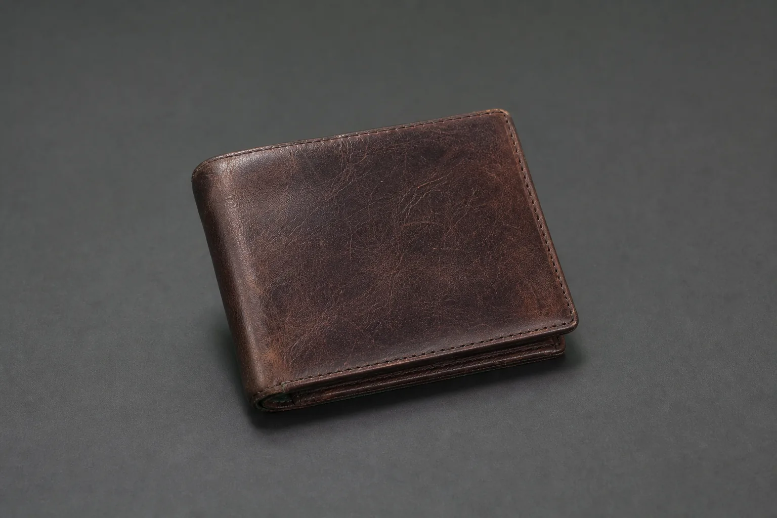 Dark brown leather wallet