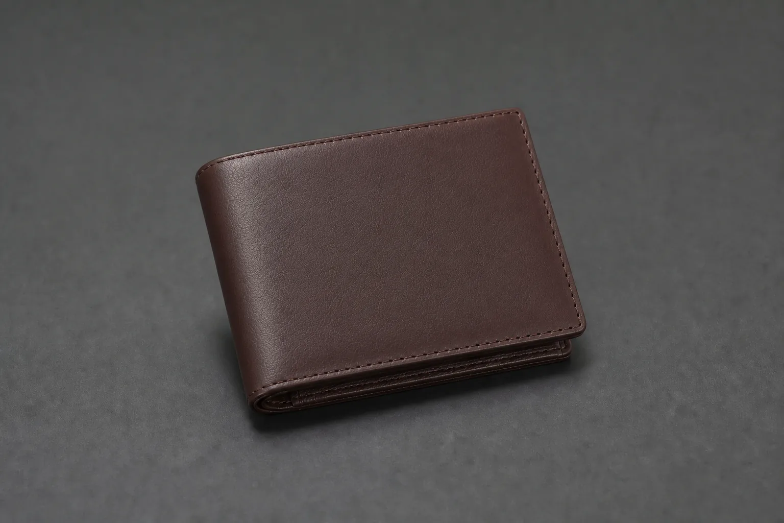 New leather wallet prior to placement